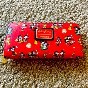 Loungefly Disney Parks Mickey, Minnie, Pluto Wallet